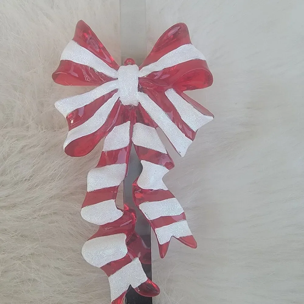 Red And White  Bow Wreath Door Hanger Christmas Themed  Decor